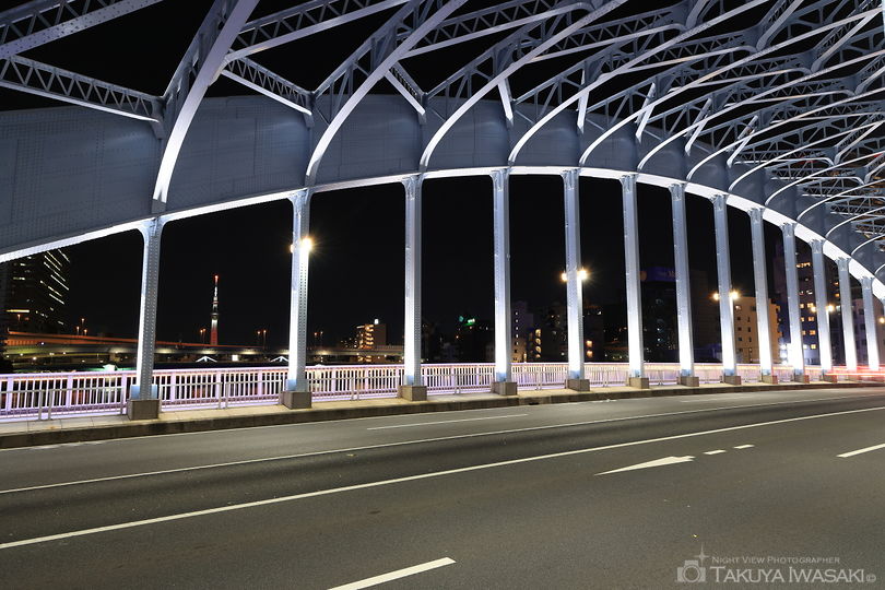 永代橋　南側歩道の夜景スポット写真（3）