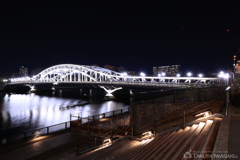 隅田川テラス　白鬚橋東側の夜景スポット写真（1）