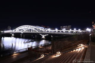 隅田川テラス　白鬚橋東側の夜景スポット写真（1）class=