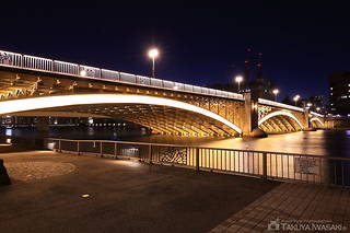 隅田川緑道公園　蔵前橋付近の夜景スポット写真（4）class=