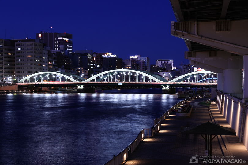 隅田川緑道公園　蔵前橋付近の夜景スポット写真（5）