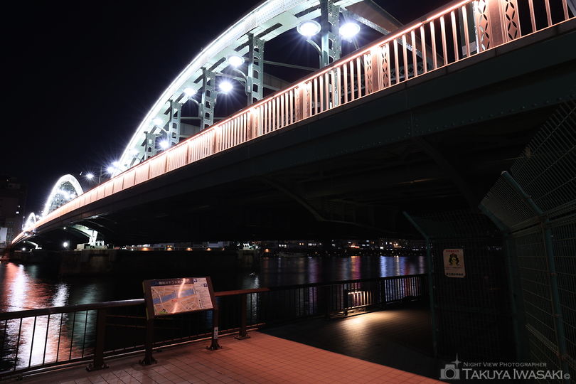 隅田川緑道公園　厩橋付近の夜景スポット写真（1）