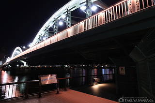 隅田川緑道公園　厩橋付近の夜景スポット写真（1）class=