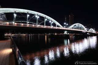 隅田川緑道公園　厩橋付近の夜景スポット写真（5）class=