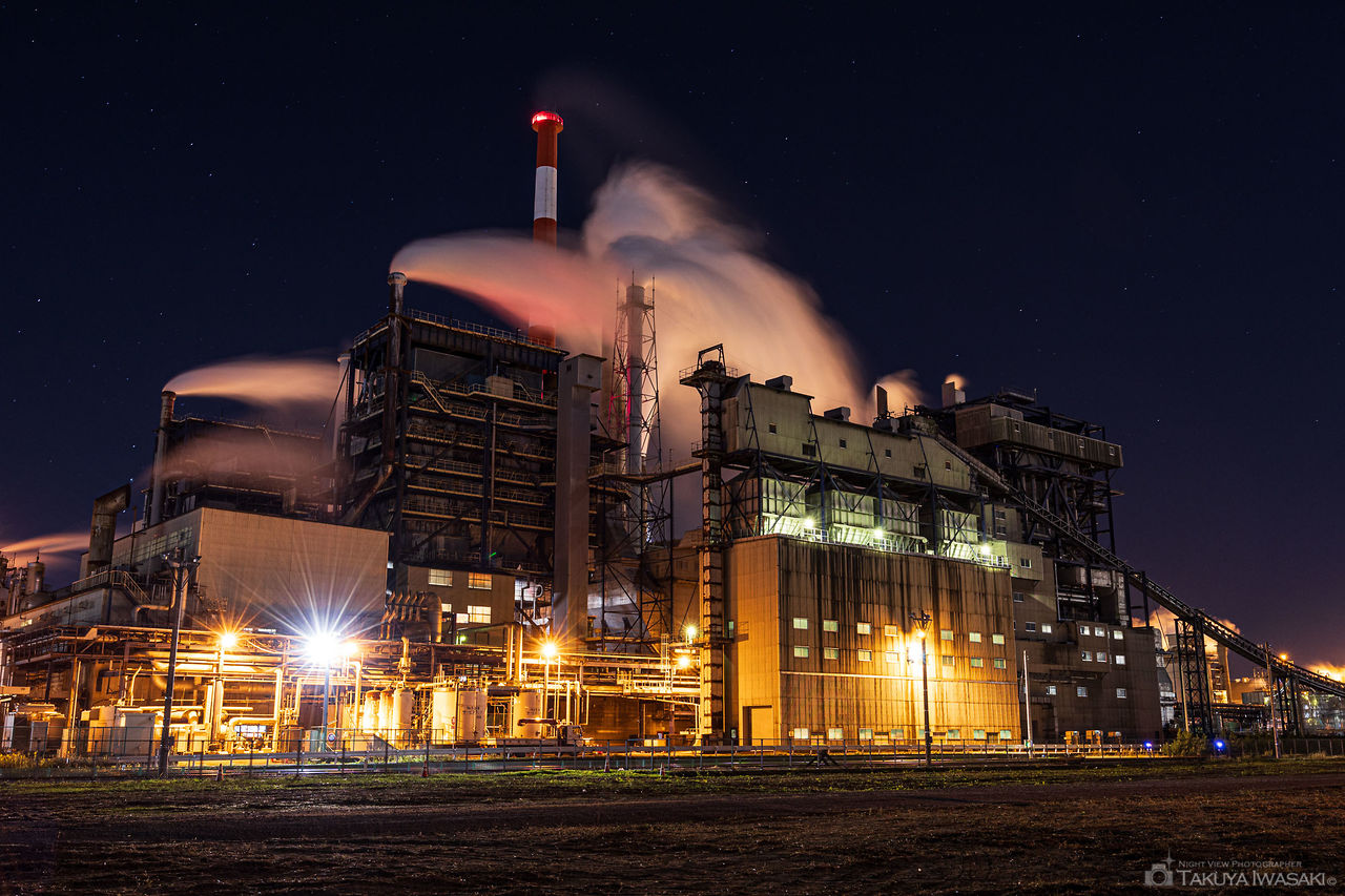 日本製紙石巻工場の夜景スポット写真（1）