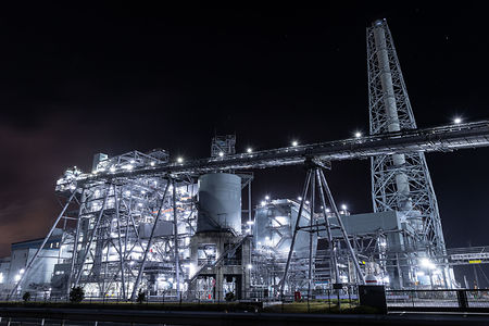 日本製紙　雲雀野発電所の夜景スポット写真（2）class=