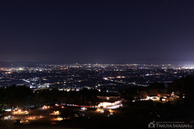 閑乗寺公園　散居村展望広場の夜景スポット写真（2）
