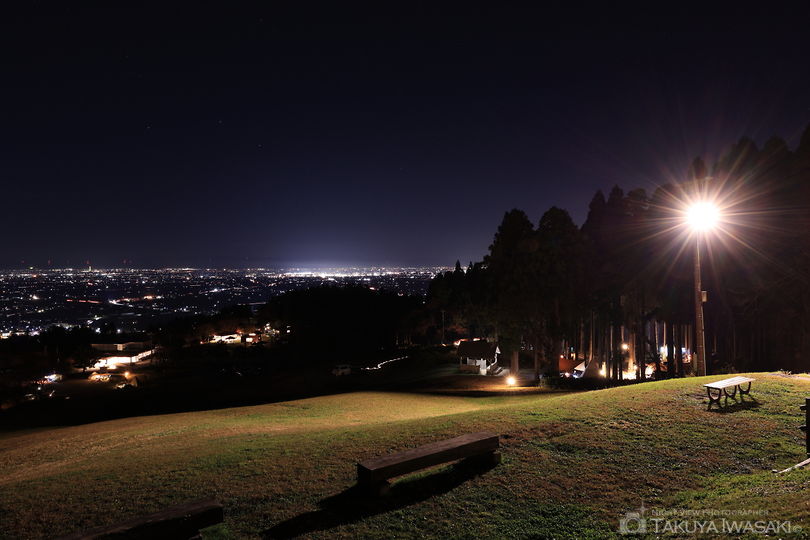 閑乗寺公園　散居村展望広場の夜景スポット写真（3）