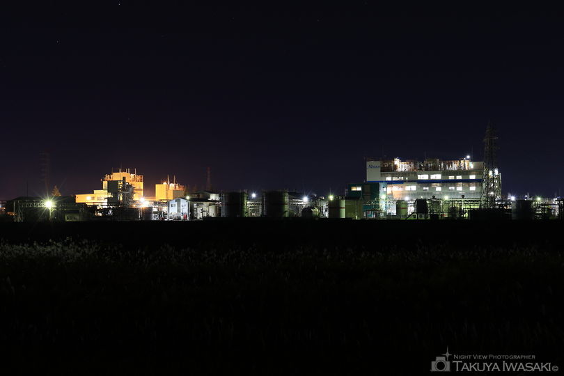 小矢部川河川敷の夜景スポット写真（1）