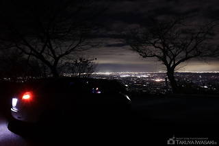 駐車場から夜景を観賞する