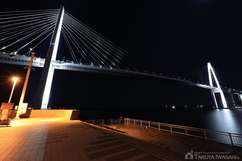 開港記念碑緑地広場の夜景スポット写真（3）