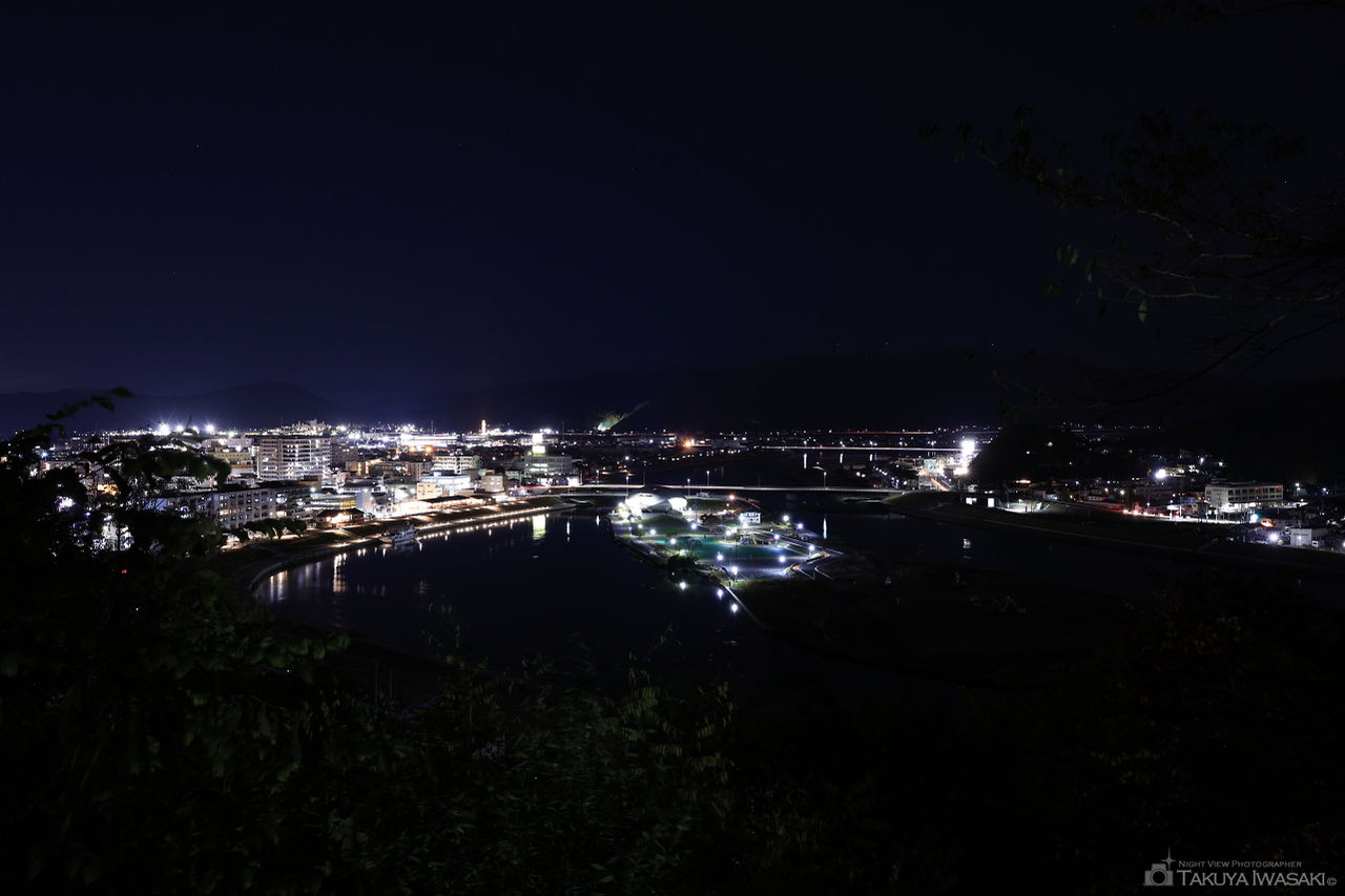 日和山公園 筆塚碑前の夜景スポット写真（1）