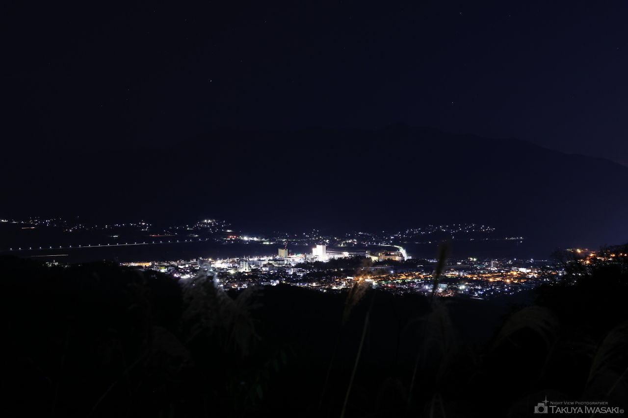 竜ヶ尾山中腹の夜景スポット写真（2）