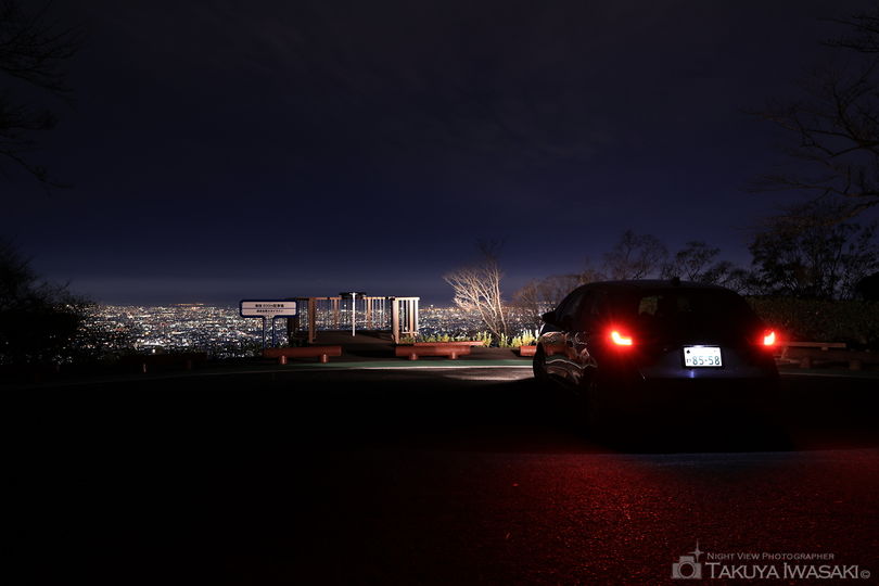 海抜600m駐車場の夜景スポット写真（6）
