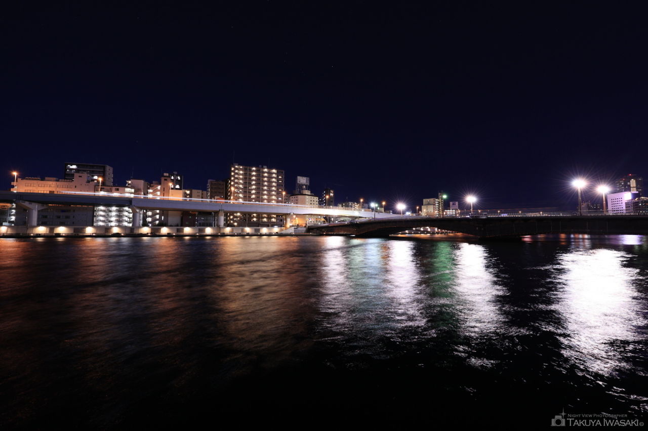 隅田川テラス 柳橋付近の夜景スポット写真（2）