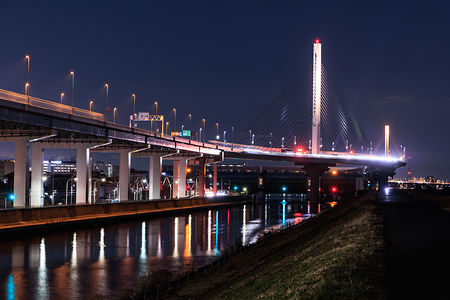 東四つ木避難橋の夜景スポット写真（5）class=