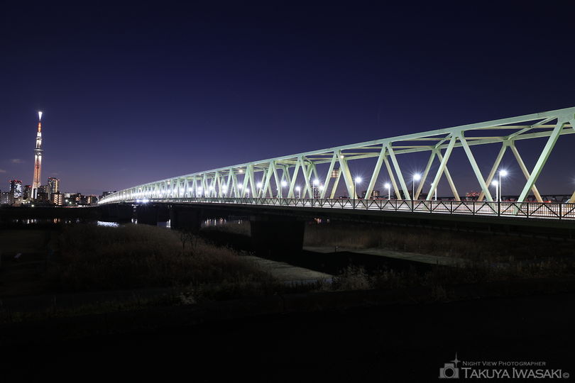 木根川橋の夜景スポット写真（1）