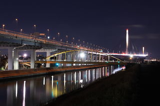 木根川橋の夜景スポット写真（2）class=