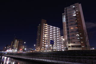 北十間川 遊歩道の夜景スポット写真（3）class=