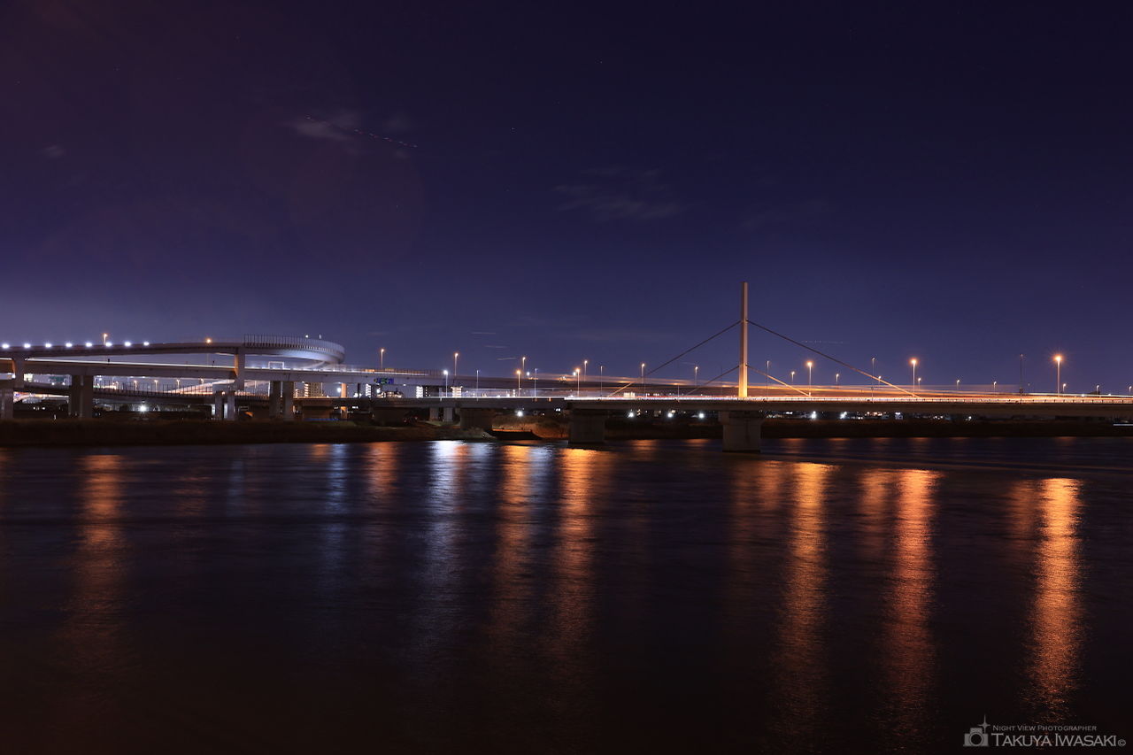 新小松川大橋の夜景スポット写真（1）