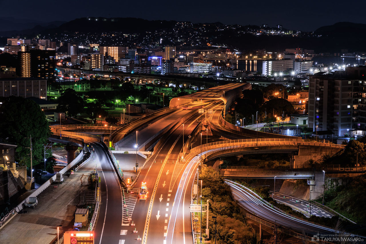 佐世保中央ICを見下ろす