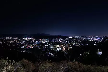織姫公園 噴水広場の夜景